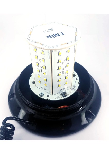 3 Mod 72 LED Çakar Döner Tepe Lamba Sarı 12V 24V Sabit - Seyyar Seyyar Mıknatıslı - Kablolu