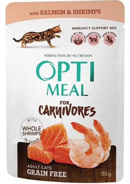 Carnivores Somonlu ve Karidesli Yetişkin Kedi Konservesi 85 gr