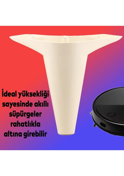 Mobilya Yatak Kanepe Sehpa Tv Ünitesi Koltuk Ayağı 15 cm Krem Baza Ayak (Adet)