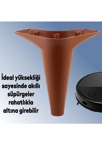 Mobilya Yatak Kanepe Sehpa Tv Ünitesi Koltuk Ayağı 15 cm Kahverengi Baza Ayak (4 Adet)