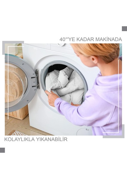 Çift Kişilik Antialerjik Microfiber Yorgan 195X215 + 2'li Yastık fırsatları