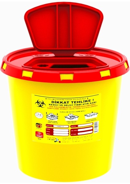 150 Adet 1,5 Lt Tıbbi Atık Kutusu