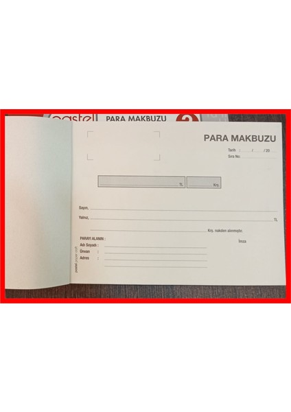 Para Makbuzu 14X20 cm Boyutunda 2/50 Otokopili 1 Asıl 1 Suret 2 Nüsha fiyatları