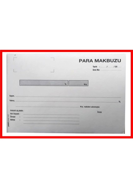 Para Makbuzu 14X20 cm Boyutunda 2/50 Otokopili 1 Asıl 1 Suret 2 Nüsha fırsatları