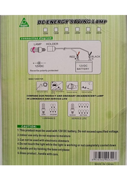12 Volt Akü Ile Yanan Yüksek Işıklı Maşalı Aydınlatma Sistemi Işıldak 3metre Boyunda Uzatma Kablolu