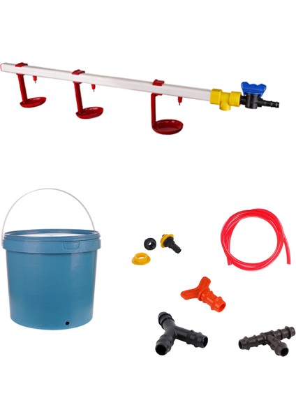 Nipel Tavuk Suluğu 20 Lt Depolu Askılı Çanaklı (Set/7)