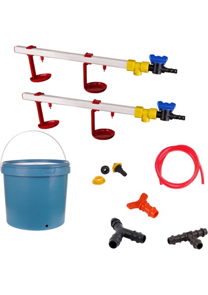Nipel Tavuk Suluğu 20 Lt Depolu Askılı Çanaklı (Set/2)