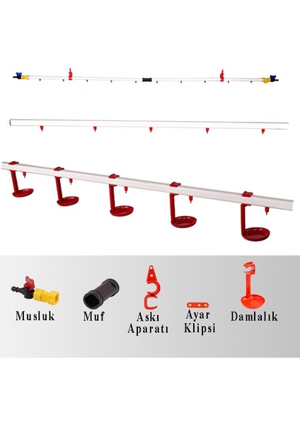 Nipel Suluk Sistemi Tek Hat 30 Metre Damlalıklı