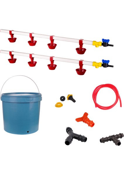 Nipel Tavuk Suluğu 20 Lt Depolu Yaylı Çanaklı (Set/16)