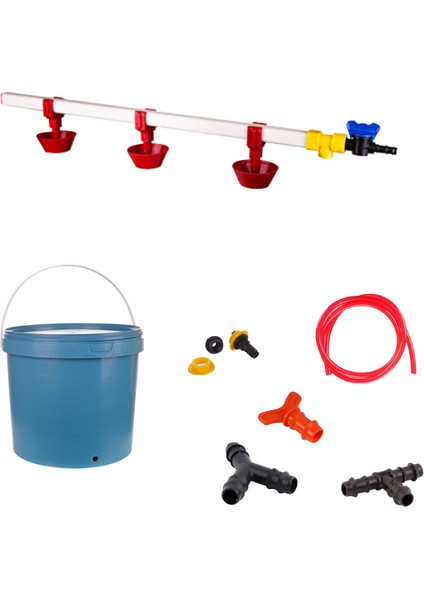 Nipel Tavuk Suluğu 20 Lt Depolu Yaylı Çanaklı (Set/9)