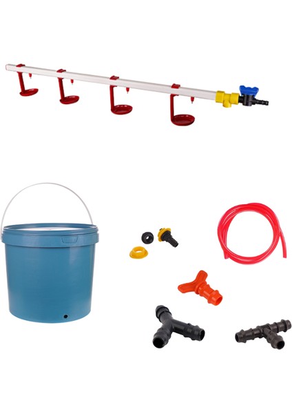 Nipel Tavuk Suluğu 20 Lt Depolu Askılı Çanaklı (Set/13)