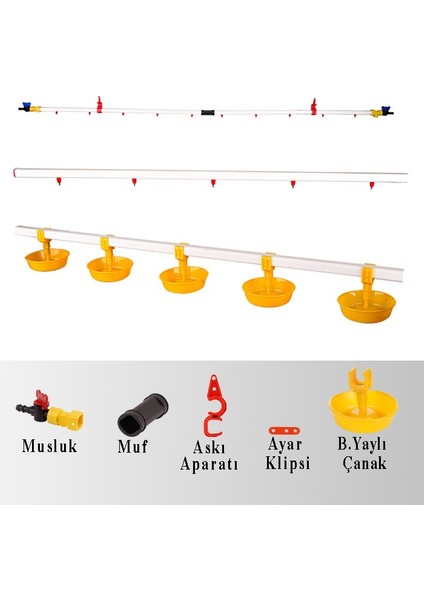 Nipel Suluk Sistemi 40 Metre Hat Büyük Yaylı Çanaklı