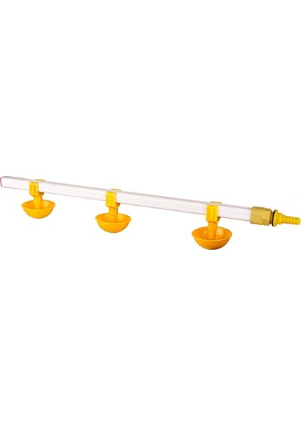 Civcivler Için Eko Nipel Suluk Sistemi 60 cm 3 Nipelli Küçük Yaylı Çanaklı