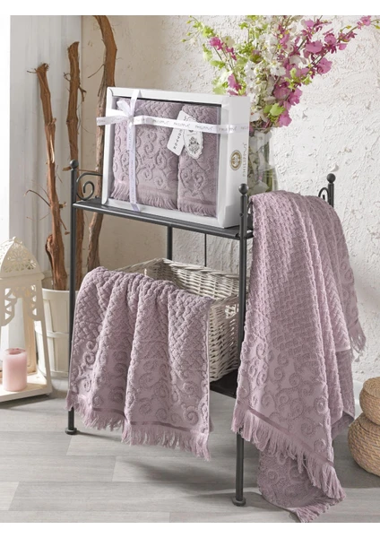 Z&N Style Wendy Hediye Ve Çeyizlik,Lü x  Cotton 2'Li El Ve Banyo Havlu Set(50 x 90 1Adet,70 x 140 1Adet) Özel Kutulu