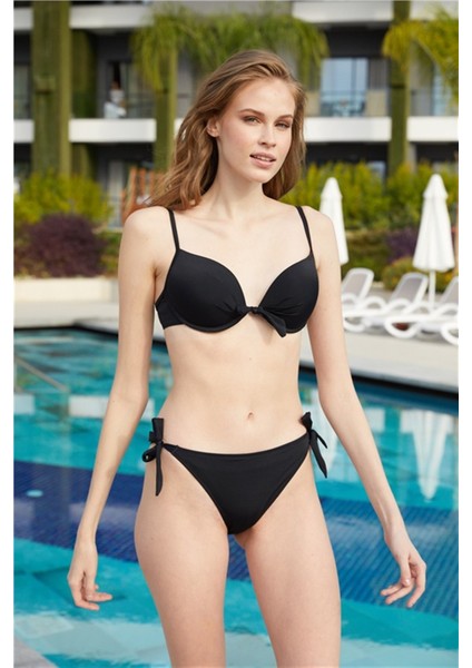 Double Dolgulu Kaplı Bikini Takım MM8502 Siyah