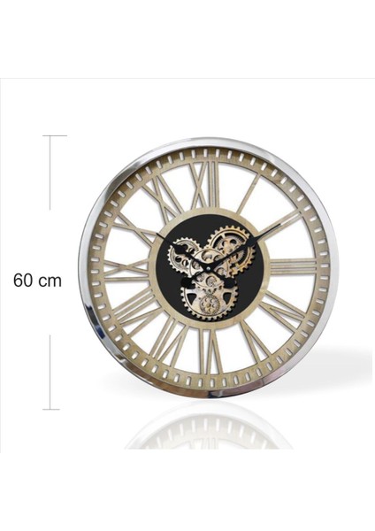 Büyük 60CM Metal Gövde Cam Muhafaza Döner Dişli Çark Mekanizmalı Hastane Otel Resepsiyon Duvar Saati fiyatları