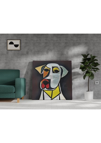 Doğaltercih Kübizm Stili Köpek Portre Dekoratif Kare Kanvas Tablo fırsatları