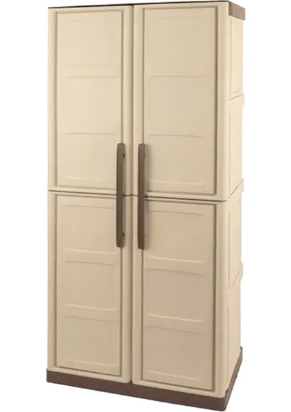 Steel Kahve Fil Dişi Iki Kapaklı Tam Boy Plastik Bahçe Dolabı 70*39*165 cm fırsatları