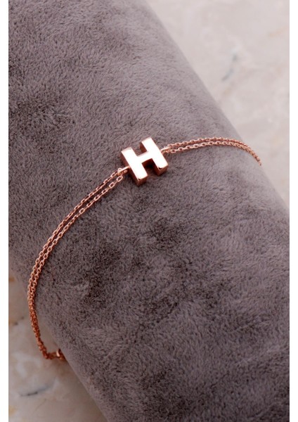 H Harfi Rose Gümüş Bileklik 4210