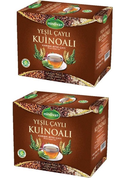 Yeşil Çaylı Kinoa Çayı 30 Lu Süzen Poşet (30 Lu x 2 Adet)