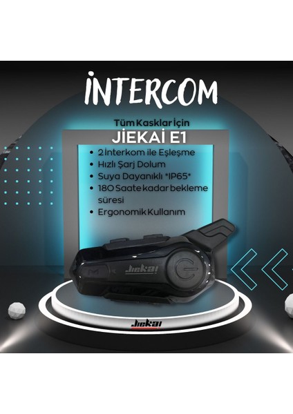 JK1000 Jiekai Intercom Bluetooth Interkom Kulaklık Mikrofon Seti