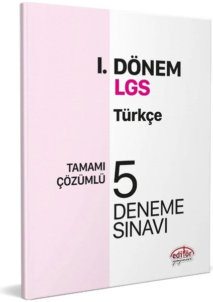 Editör Yayınları 8. Sınıf LGS Türkçe 1. Dönem 5 Deneme