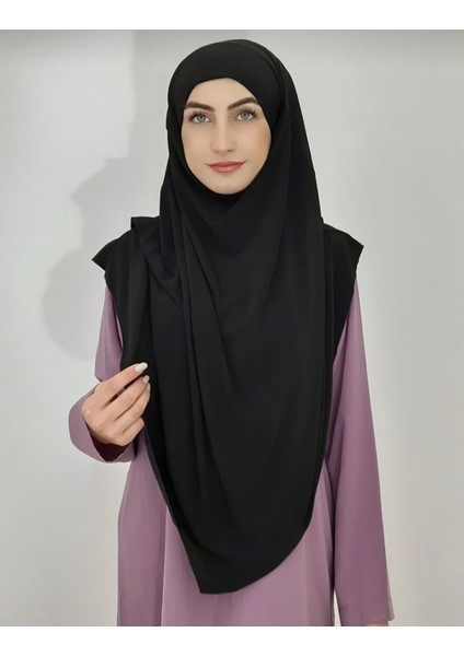 Sufle Hazır Peçeli Bağlamalı Büyük Eşarp Hac Umre Için Uygundur Siyah indirimleri
