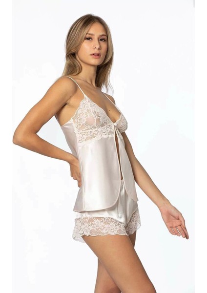 405 Saten Şort Takım Ekru fiyatları