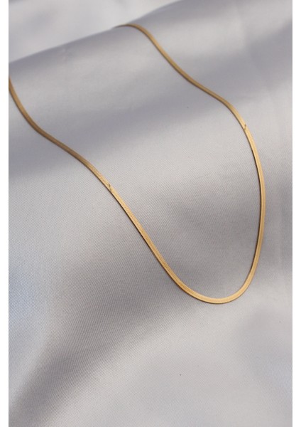 316L Çelik Gold Renk Italyan Zincir Model Kadın Kolye