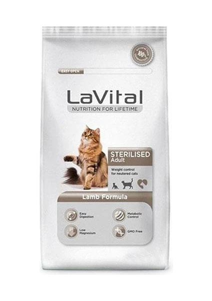 La Vital  Sterilised Kuzulu Kısır Kedi Maması 12 kg Kısırlaştırılmış Kuru Kedi Maması