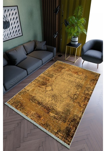 Salon Halısı Modern Açık Kahverengi Yolluk Kaymaz Yuvarlak Oval Kesme Ince Yıkanabilir Halı