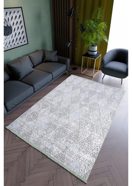 Salon Halısı Modern Mavi Yolluk Kaymaz Yuvarlak Oval Kesme Ince Yıkanabilir Halı