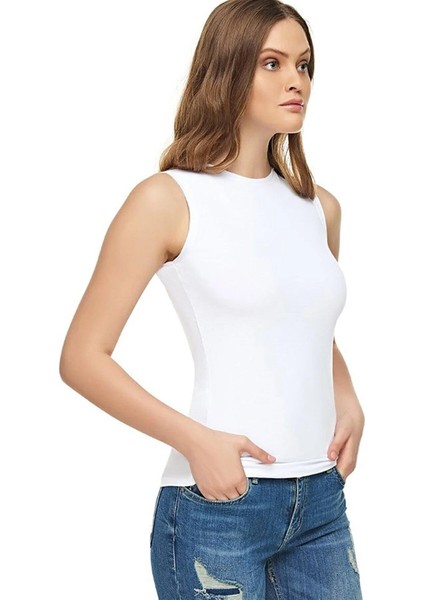 Kadın Sıfır Kol Likralı Fanila Atlet 2201- 3 Adet