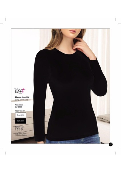 Kadın Uzun Kol Likralı Fanila Atlet 2203- 1 Adet modelleri