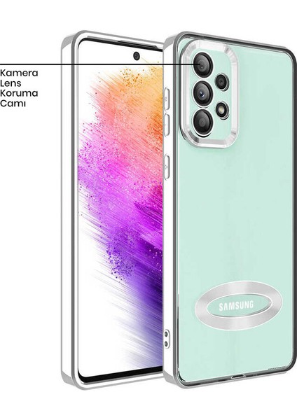 Samsung Galaxy A32 Kılıf Zebana Glint Silikon Kılıf Gri