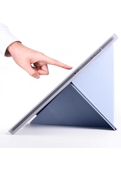 Galaxy Tab S6 P619 Kılıf Tri Folding Kalem Bölmeli Standlı Kılıf