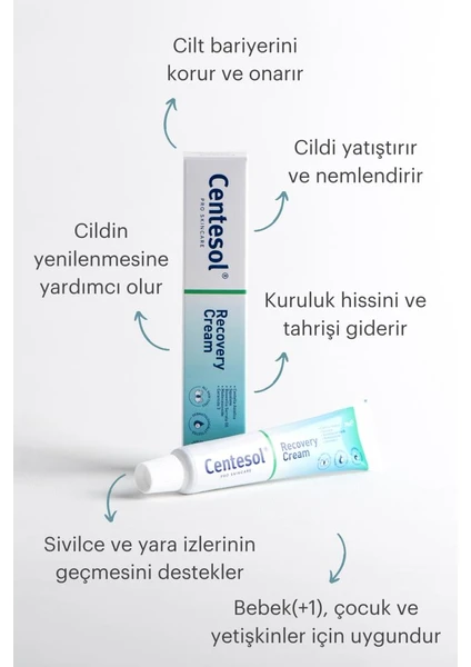 Centesol - Recovery Cream (Onarıcı Cilt Bakım Kremi - Cica Krem) 2 Adet 30 G + 30 G