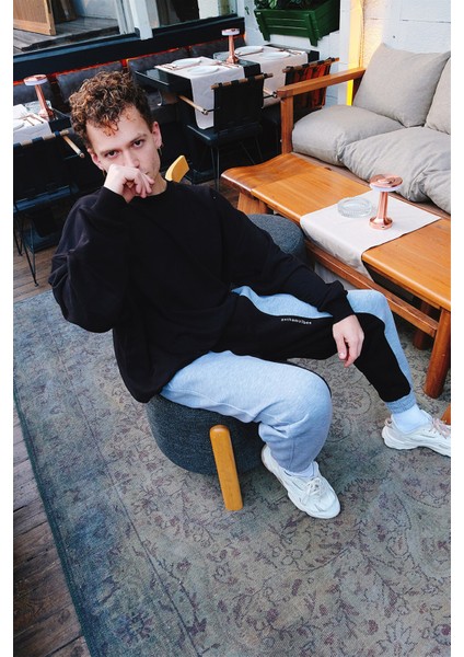 Erkek Rahat Kesim 34 Gri-Siyah Eşofman Alt modelleri