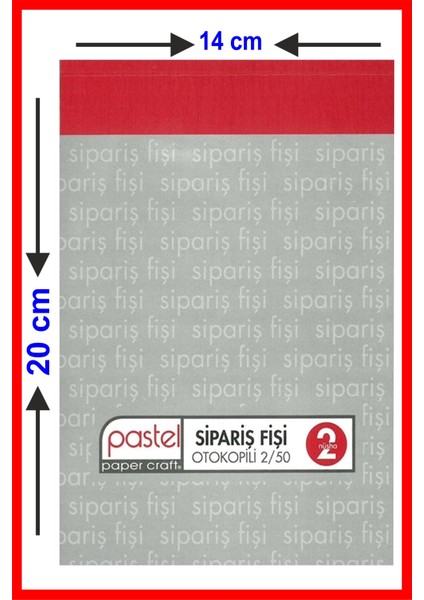Sipariş Fişi 14X20 cm Boyutunda 2/50 Otokopili 1 Asıl 1 Suret 2 Nüsha fırsatları