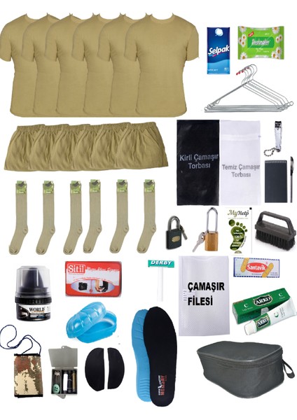 6'lı Askerlik Seti Bedelli Acemi Temel Asker Malzemesi Paketi