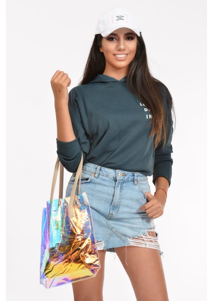 Hologram Yarı Şeffaf El ve Omuz Çantası