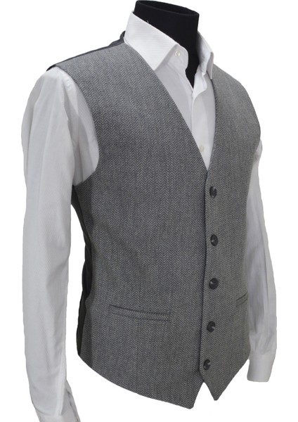 Erkek Yelek V Yaka Gri Balıksırtı 50436 fiyatları