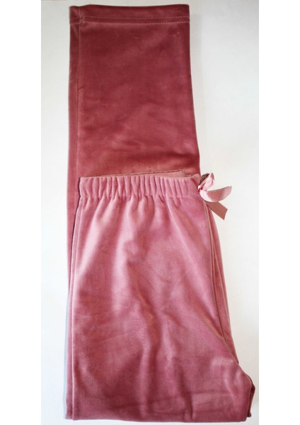 Pudra Pembe Kadın Pijama Altı Kadife Fransız Ipeksi Kumaş Ev Giyim fiyatları