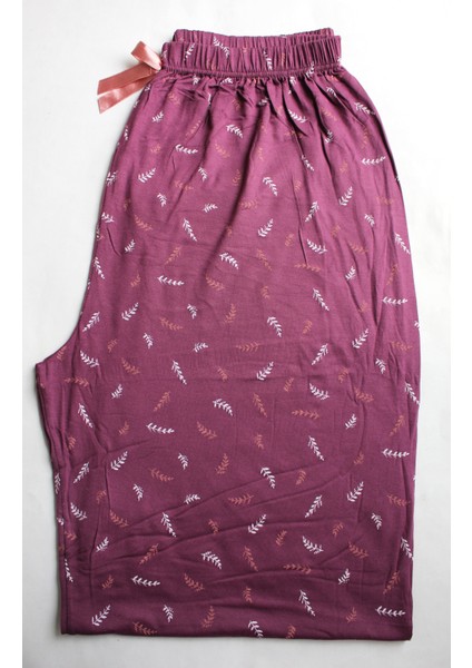 Lila Büyük Beden Pijama Altı %100 Modal Ince Yazlık Esnek Kumaş Modern Estetik