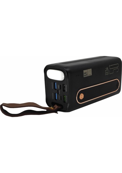50 Binlik Powerbank Micro+Type-C+Usb 4 Çıkışlı+Pd 22.5W Hızlı Şarj Desteği+Led Pil Gösterge+Fener