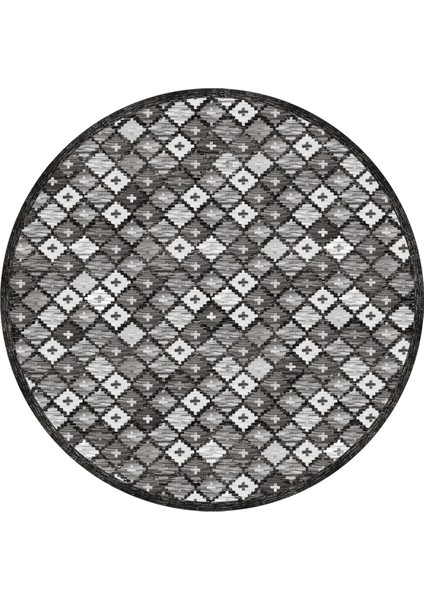 Home Kilim Desen Pamuk Taban Baskılı Yuvarlak Halı