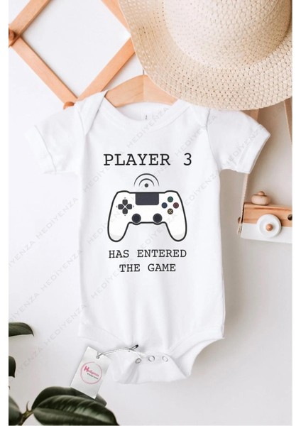 Player 3 Özel Tasarım Bebek Zıbın Pamuklu Çıtçıtlı Body
