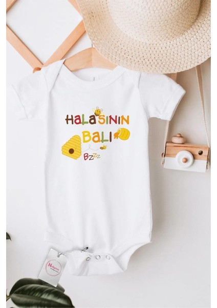Halasının Balı Özel Tasarım Bebek Zıbın Pamuklu Çıtçıtlı Body