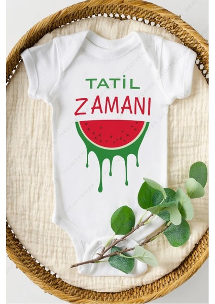 Tatil Zamanı Özel Tasarım Bebek Zıbın Pamuklu Çıtçıtlı Body