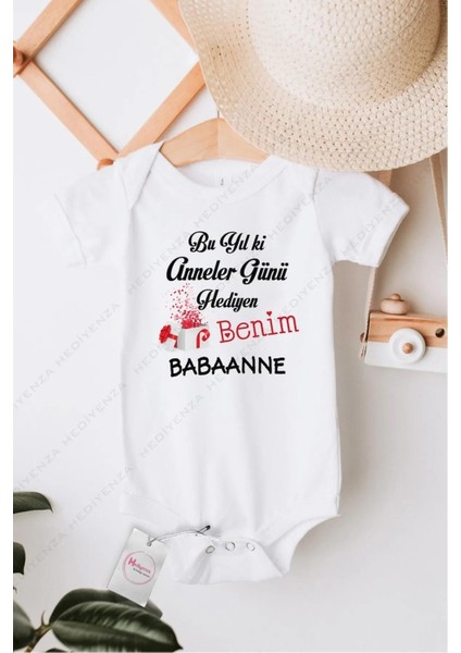 Anneler Günü Hediyen Benim Babaanne Özel Tasarım Bebek Zıbın Pamuklu Çıtçıtlı Body